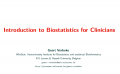 Introduction To Biostatistics for Clinicans